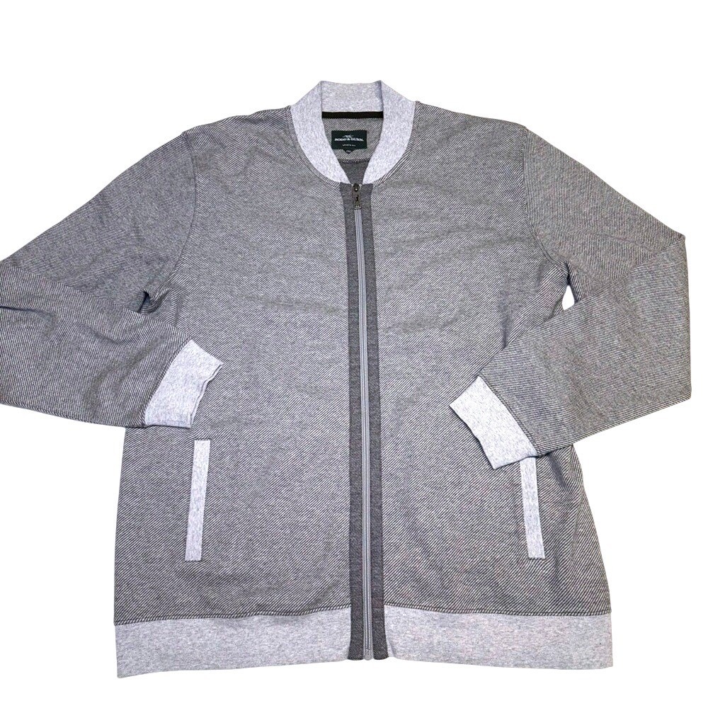 Rodd & Gunn Mens Grey Knit Full Zip Sweater Jacket Sports Fit 2XL Cotton Blend